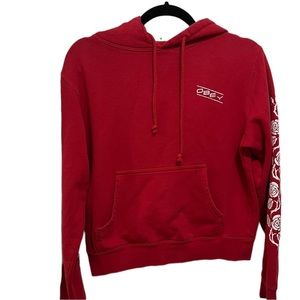 VINTAGE OBEY ROSES RED HOODIE